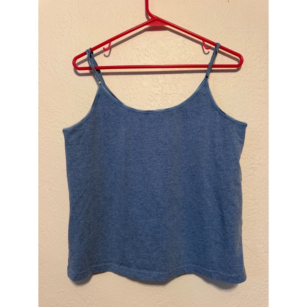 Esprit Blue Heathered Camisole Adjustable Spaghetti Strap Tank Top XL